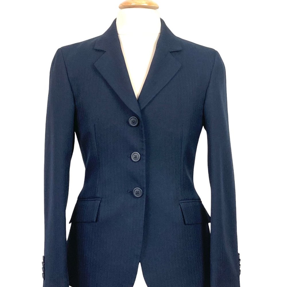 RJ CLASSICS WASHABLE HUNT COAT IN NAVY PINSTRIPE - CHILDREN'S US 14S
